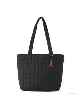 Quilted Nylon Tote Bag Lightweight Travel Shoulder Bag Spacious Zip Handbag